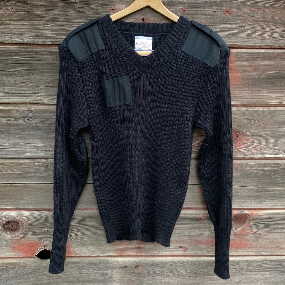 Brigade Quartermasters The “Woolly Pully” Sweater Black 100% Pure New Wool 42